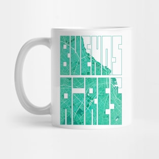 Buenos Aires, Argentina City Map Typography - Watercolor Mug